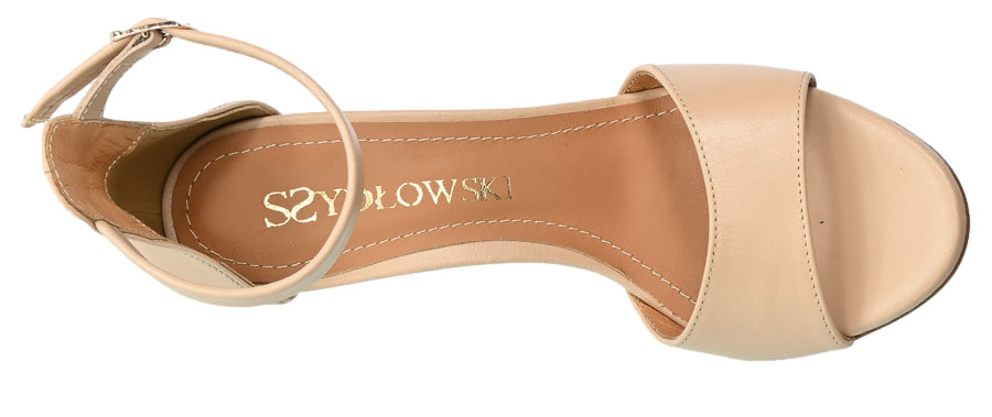 Sandały Szydłowski 2495 Skórzane Beżowe 546 TN