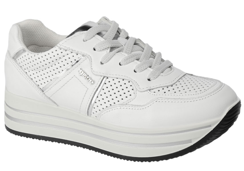 Sneakersy Igi&Co 3661111 Skórzane Nappa.Soft.Bianco