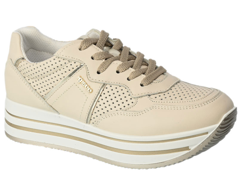 Sneakersy Igi&Co 3661122 Skórzane Capra Morbidone.Natu