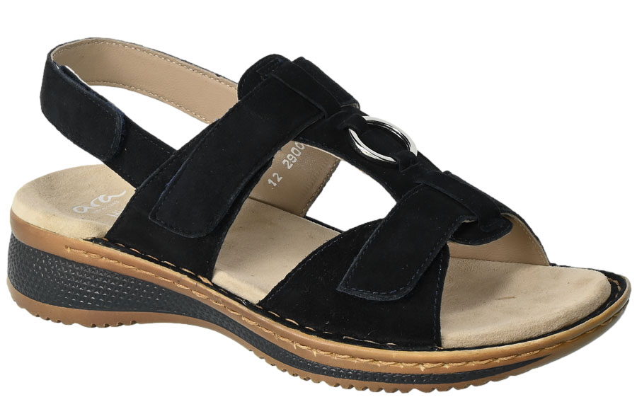 Sandały Ara 12-29001-02 Skórzane Samtchevro Blau Czarne