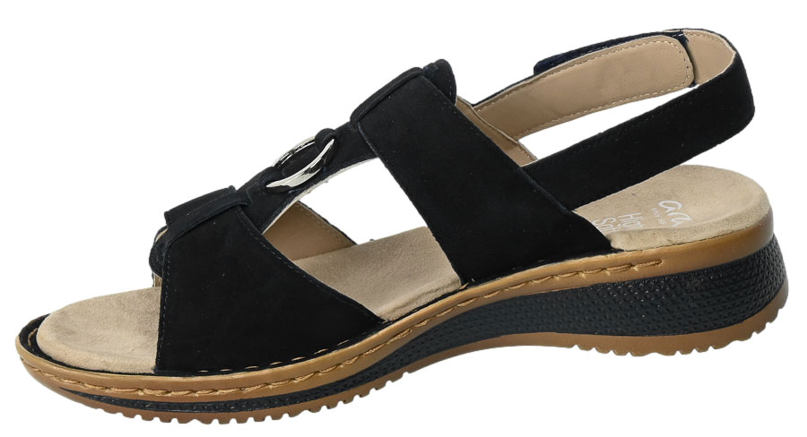 Sandały Ara 12-29001-02 Skórzane Samtchevro Blau Czarne