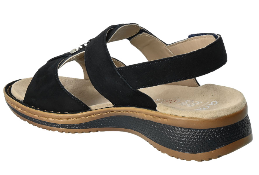 Sandały Ara 12-29001-02 Skórzane Samtchevro Blau Czarne