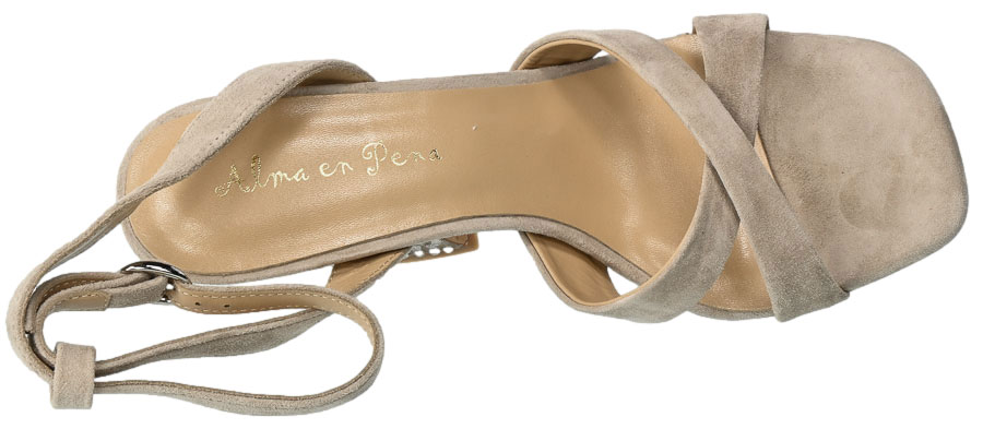 Sandały Alma En Pena V23220 Skórzane Suede Vison