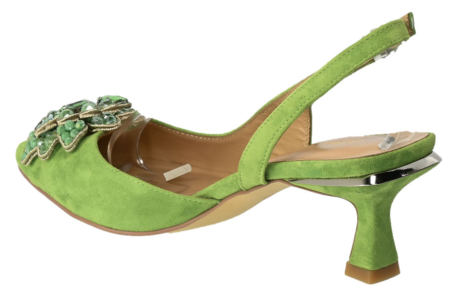 Czółenka Alma En Pena V23170 Skórzane Suede Lime
