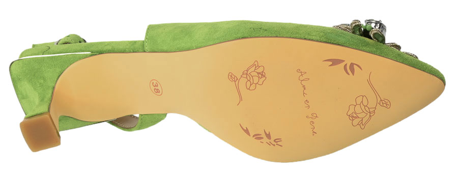 Czółenka Alma En Pena V23170 Skórzane Suede Lime