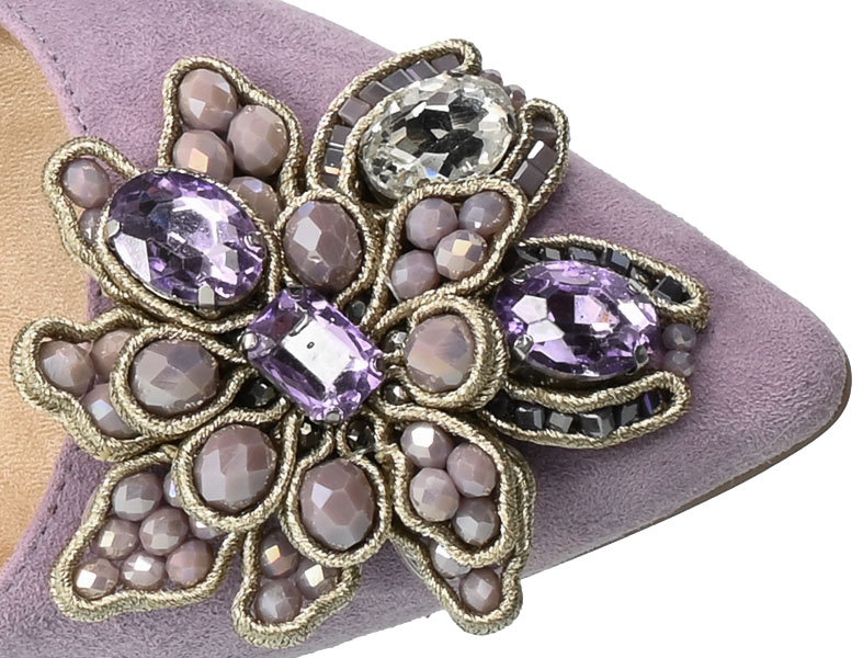 Czółenka Alma En Pena V23170 Skórzane Suede Lilac