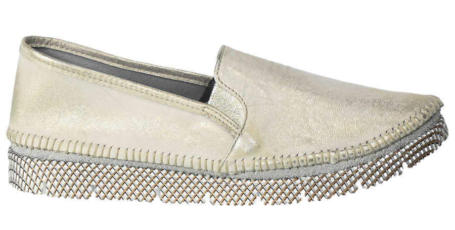 Espadryle Maciejka 03512-25/00-0 Złoto Przec.2 Skórzane TN