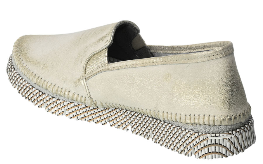 Espadryle Maciejka 03512-25/00-0 Złoto Przec.2 Skórzane TN