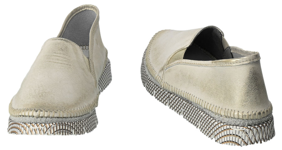 Espadryle Maciejka 03512-25/00-0 Złoto Przec.2 Skórzane TN