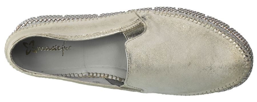 Espadryle Maciejka 03512-25/00-0 Złoto Przec.2 Skórzane TN