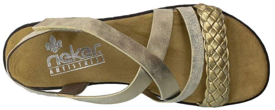 Sandały Rieker V3663-90 Gold Złote