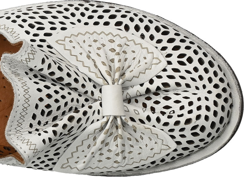 Półbuty Letnie  Venezia 301 148-1 White Skórzane Białe