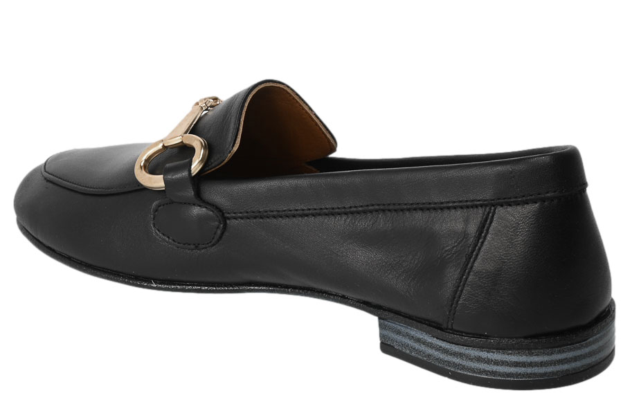 Mokasyny Venezia E246 Black Czarne Skórzane