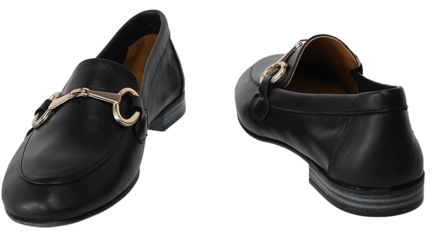 Mokasyny Venezia E246 Black Czarne Skórzane