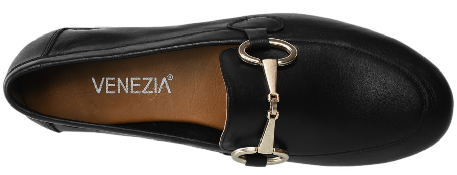 Mokasyny Venezia E246 Black Czarne Skórzane