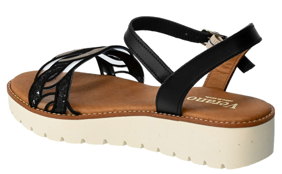 Sandały Verano 3264 Skórzane Negro Czarne