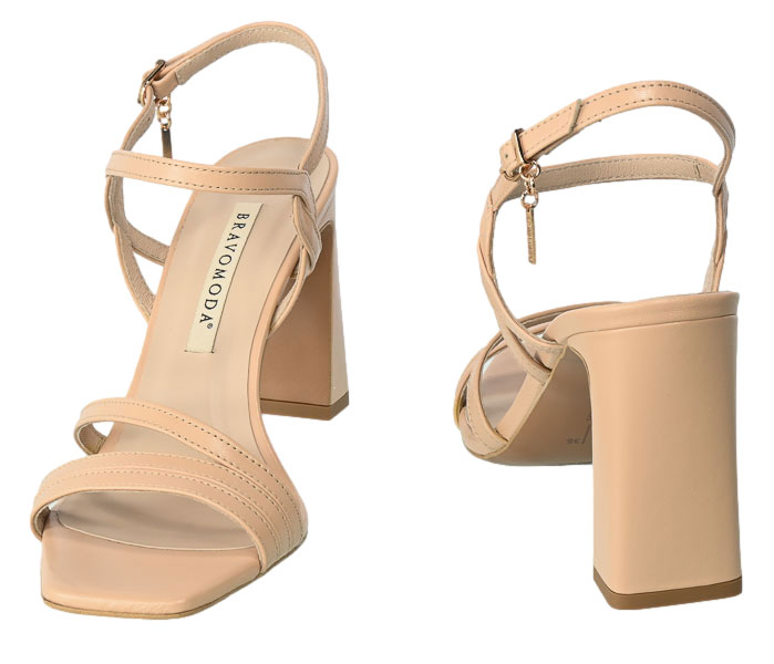 Sandały Bravo Moda 0173 Skórzane Beż 107