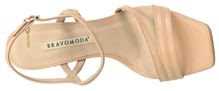 Sandały Bravo Moda 0173 Skórzane Beż 107