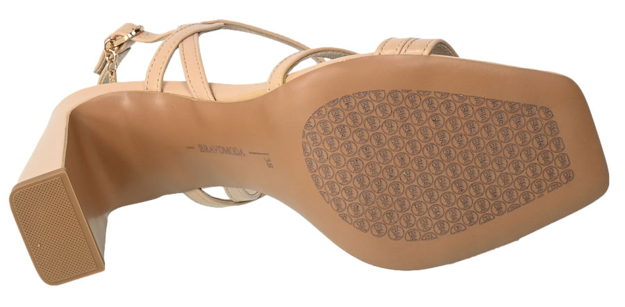 Sandały Bravo Moda 0173 Skórzane Beż 107