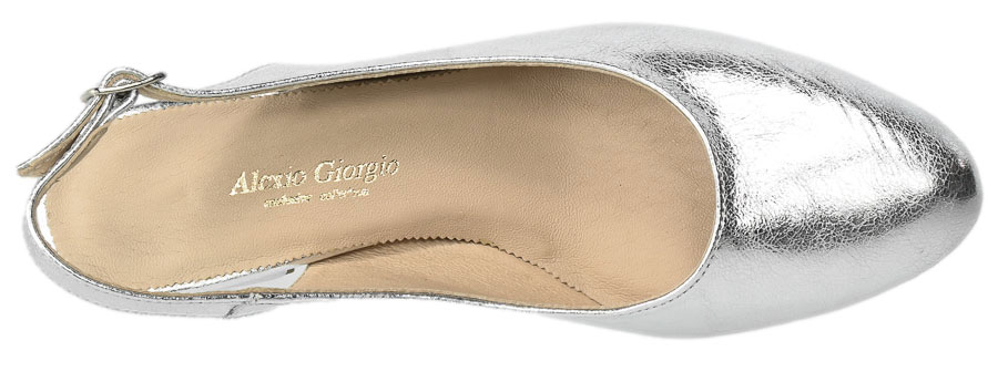 Sandały Alexio Giorgio 7050 Skórzane Srebrne