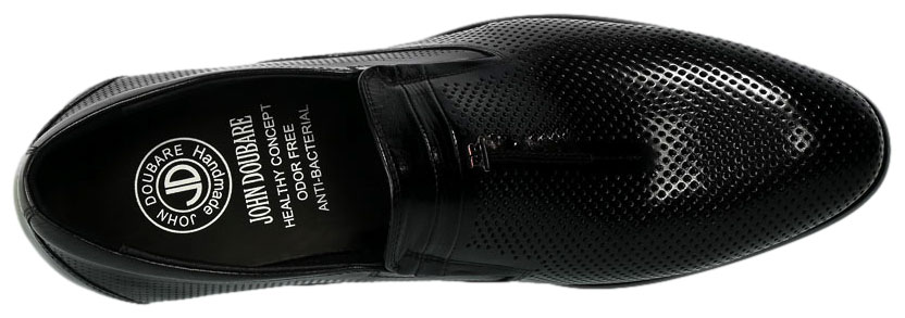 Półbuty Letnie  John Doubare YGD-Z179-326-2 Black  Skóra