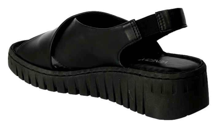 Sandały Venezia 8215579 Savana Nero Czarne Skórzane