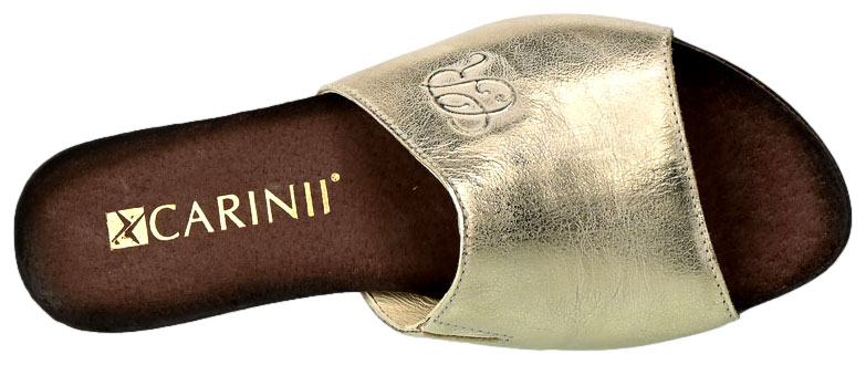 Klapki Carinii B9044 F76-000-B02 Skorzane Złote