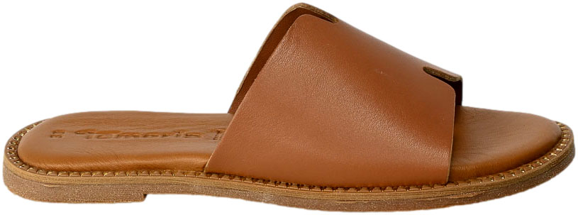 Klapki Tamaris 1-27135-20 305 Cognac Brązowe Skórzane
