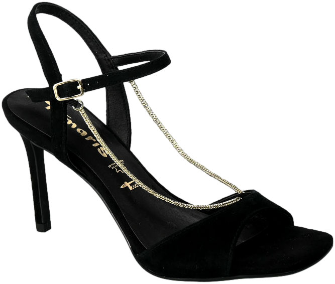 Sandały Tamaris 1-28004-20 001 Black Czarne Skórzane