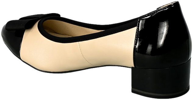 Czółenka Caprice 9-22307-20 415 Beige Black  Skóra