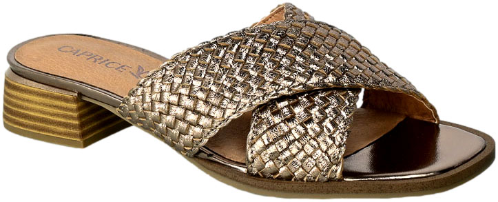Klapki Caprice 9-27200-20 341 Taupe Metallic  Skóra
