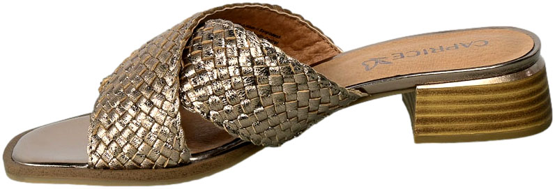 Klapki Caprice 9-27200-20 341 Taupe Metallic  Skóra
