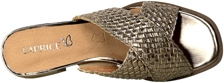 Klapki Caprice 9-27200-20 341 Taupe Metallic  Skóra