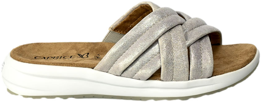 Klapki Caprice 9-27203-20 248 Stone Metallic Skóra