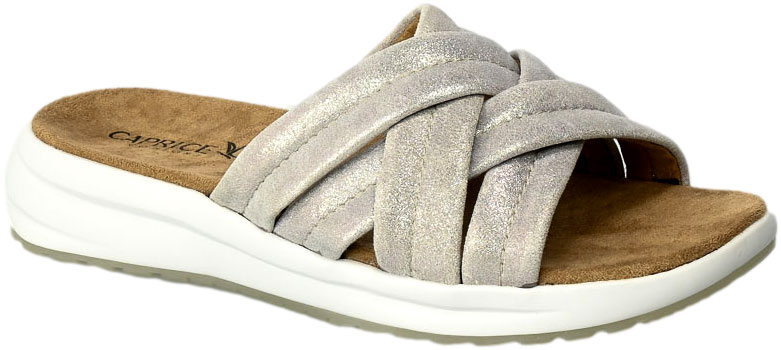 Klapki Caprice 9-27203-20 248 Stone Metallic Skóra