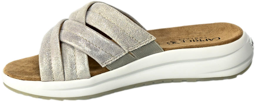 Klapki Caprice 9-27203-20 248 Stone Metallic Skóra