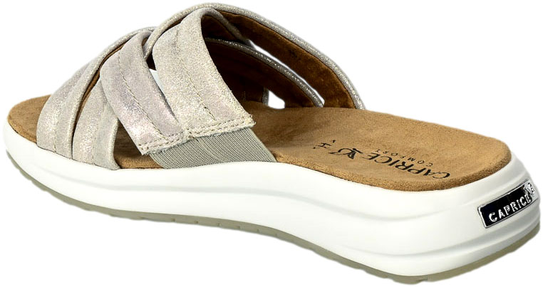 Klapki Caprice 9-27203-20 248 Stone Metallic Skóra