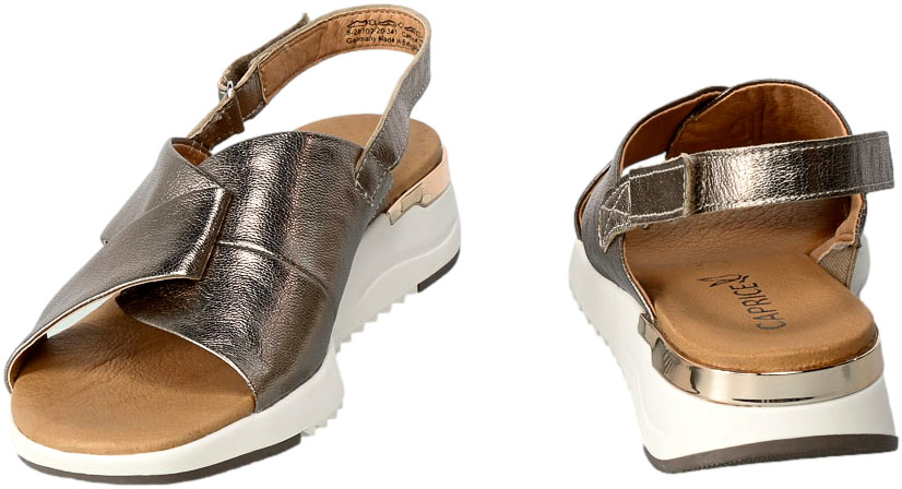 Sandały Caprice 9-28702-20 341 Taupe Metallic Skóra
