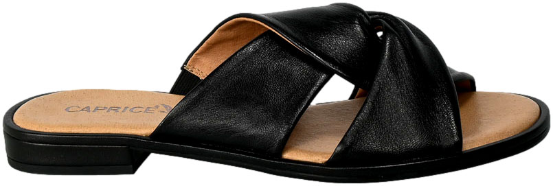 Klapki Caprice 9-27100-28 040 Black Softnap Skórzane_TN