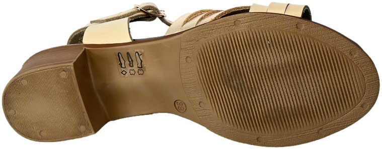 Sandały Lemar 40275 Bf.Beż+Bf.Złoto Skórzane 22-2302