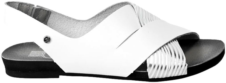 Sandały Lemar 40270 Bf.Biały+Splift Srebro Skórzane 21-2302