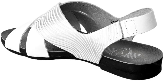 Sandały Lemar 40270 Bf.Biały+Splift Srebro Skórzane 21-2302