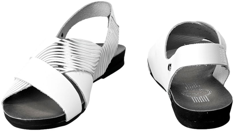 Sandały Lemar 40270 Bf.Biały+Splift Srebro Skórzane 21-2302