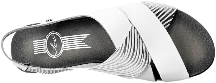 Sandały Lemar 40270 Bf.Biały+Splift Srebro Skórzane 21-2302