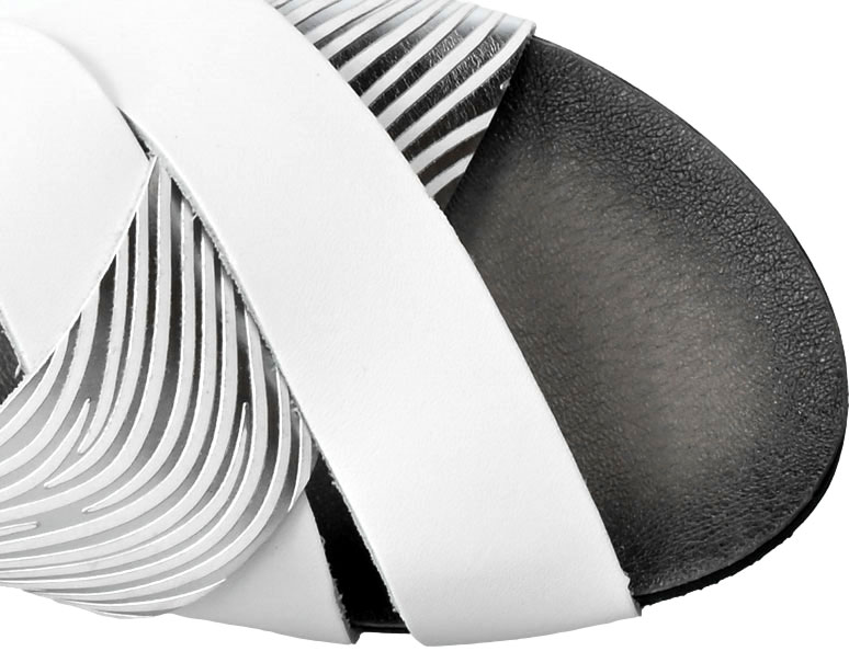 Sandały Lemar 40270 Bf.Biały+Splift Srebro Skórzane 21-2302