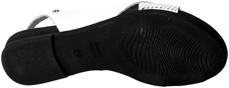 Sandały Lemar 40270 Bf.Biały+Splift Srebro Skórzane 21-2302