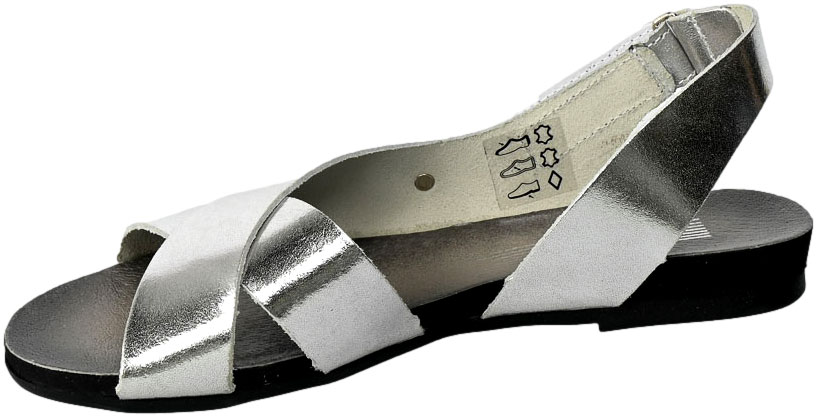 Sandały Lemar 40141 Bf.Srebro Skórzane 21-2302