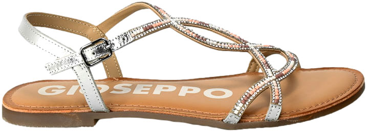 Sandały GiosEppo 65935 Araxa Silver Srebrne Skórzane
