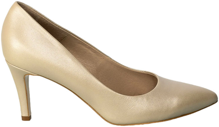Szpilki Bravo Moda 1454 Perła Krem Skórzane 21-2303
