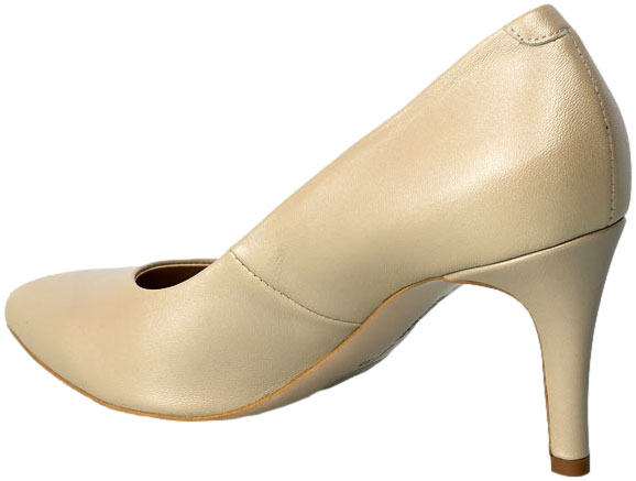 Szpilki Bravo Moda 1454 Perła Krem Skórzane 21-2303